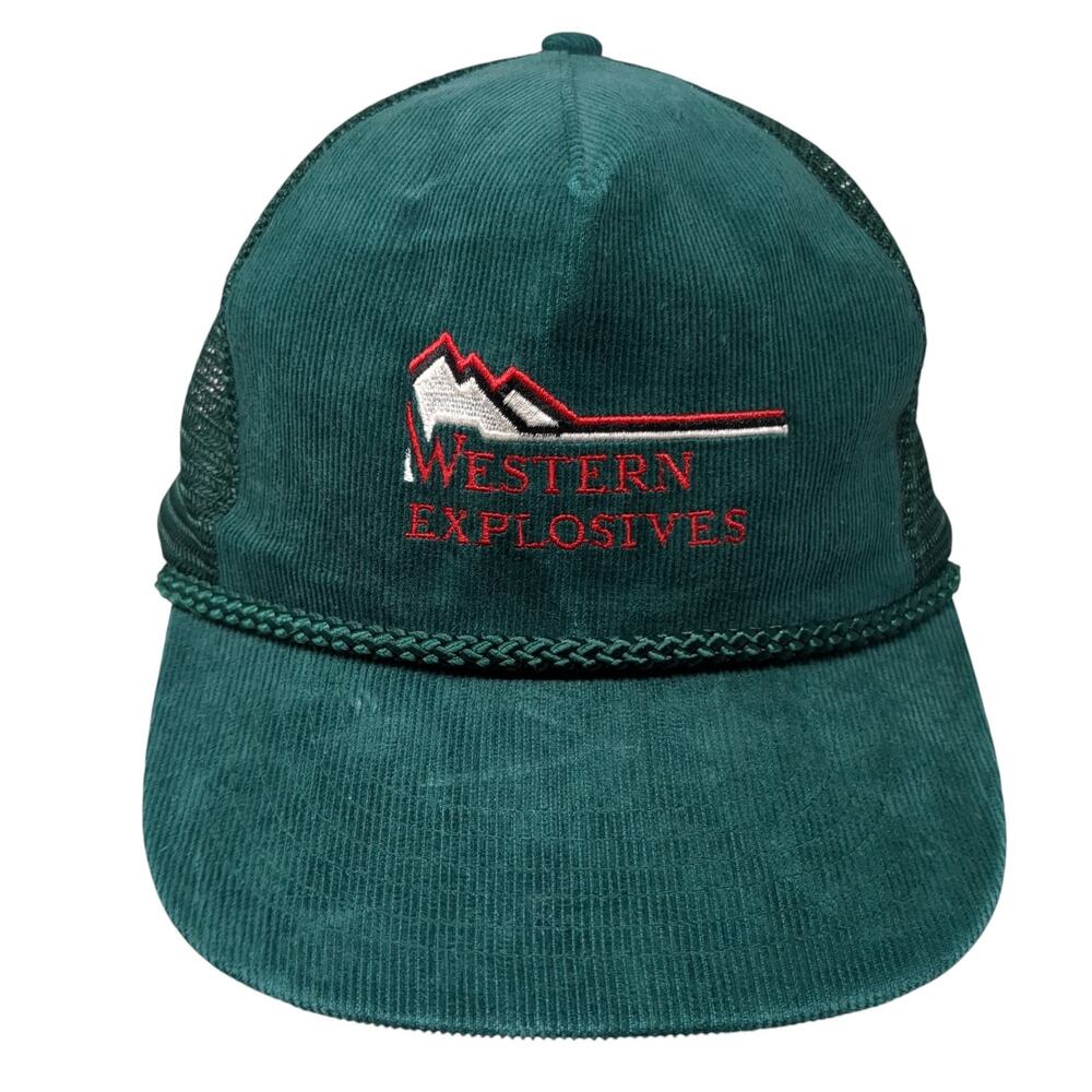 Western Explosives Snapback Trucker Hat Green OS Adjustable Rope AJM Headwear